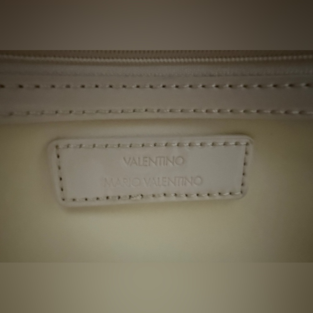 Valentino Cream Satchel with Structured Design and Silver Hardware - Picture 8 of 8